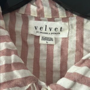 Velvet by Graham & Spencer Brick Red and White Striped Top